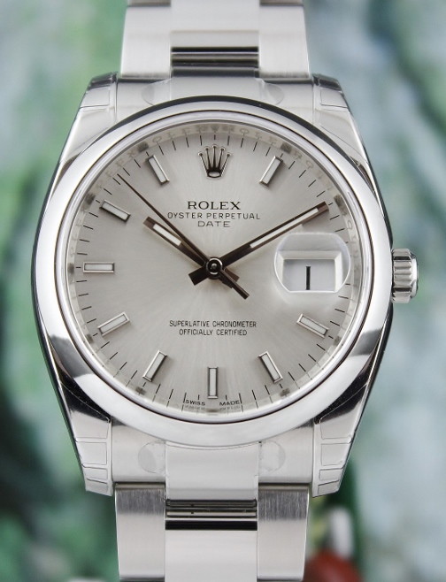 UNWORN UNPOLISHED ROLEX MEN SIZE STAINLESS STEEL OYSTER PERPETUAL DATEJUST / 115200